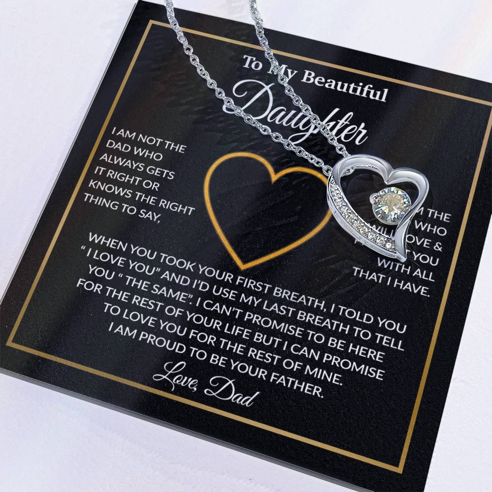 To My Daughter Necklace, Gift For Daughter From Dad, Daughter Father Necklace 12_1_Black