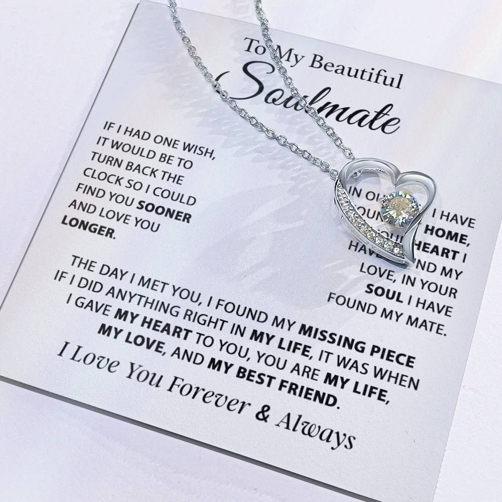 To My Soulmate Necklace, Gift For Girlfriend Wife, Birthday Gifts Christmas Gifts 11_11_White