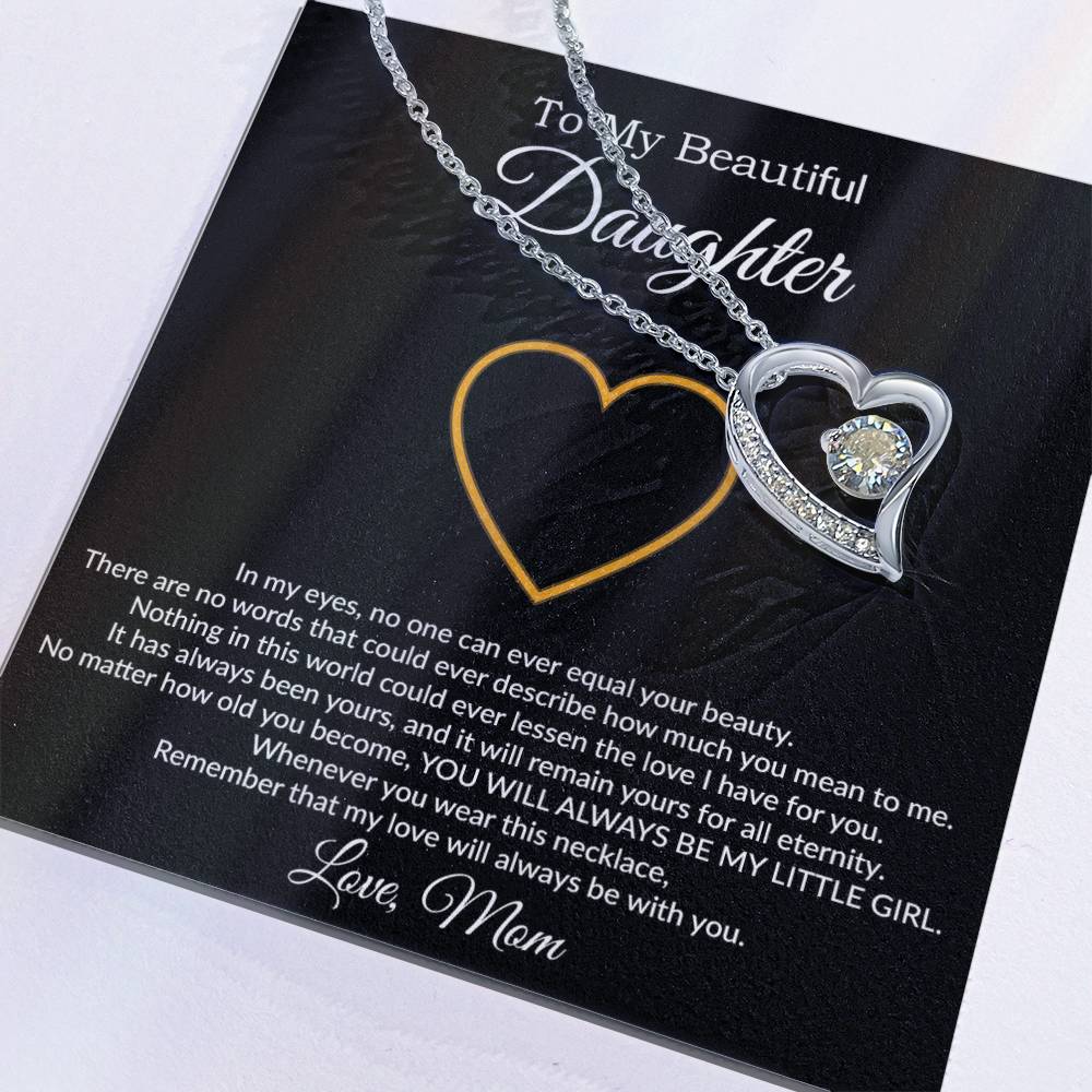 To My Daughter Necklace, Gift For Daughter From Mom, Daughter Mother Necklace 21_7_Black