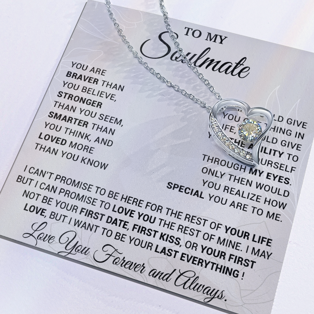 To My Soulmate Necklace, Necklace Gift, Soulmate Gift, Soulmate Jewelry
