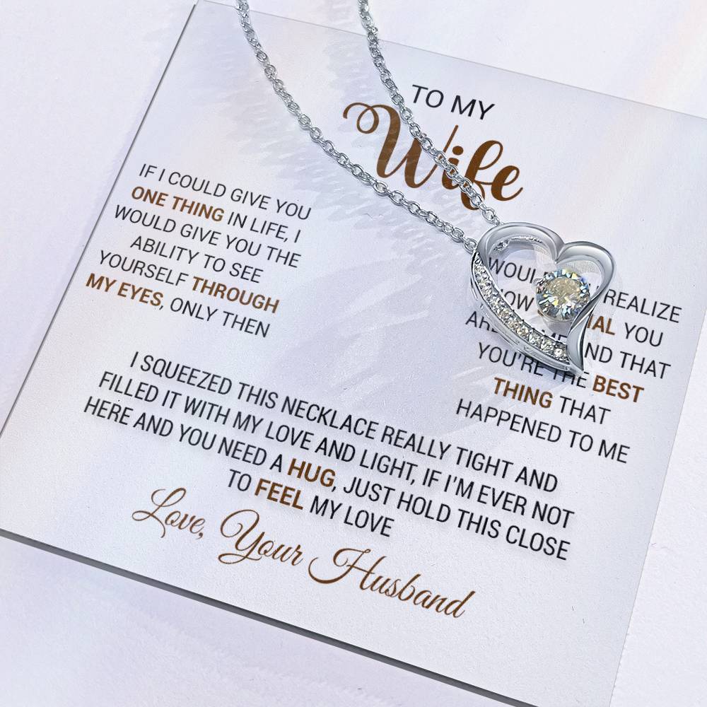 To My Wife Necklace, Gift For Wife, Anniversary Gift For Wife, Christmas Gift 25_9_White