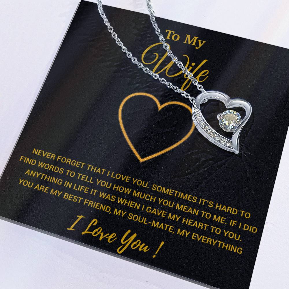 To My Wife Necklace, Christmas Gifts For Women, Anniversary Gift For Wife 2_1_Gold