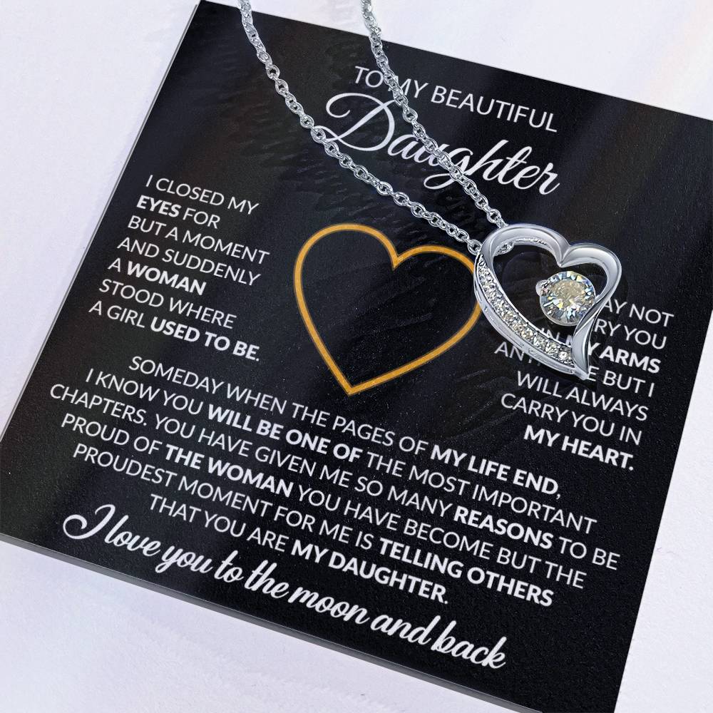 To My Daughter Necklace, Gift For Daughter From Dad, Daughter Father Necklace 9_12_Black