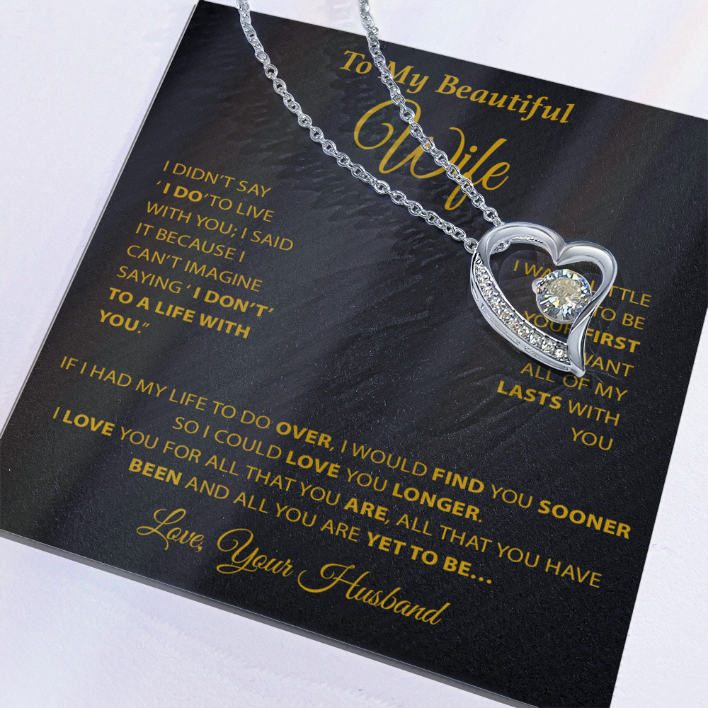 To My Wife Necklace, Wife Gift from Husband, Wife Birthday Gift, Birthday Gift 20_2_Gold
