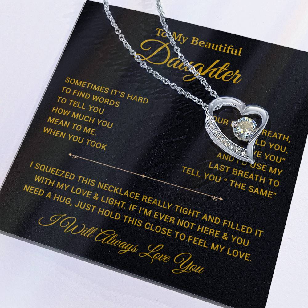 To My Daughter Necklace, Gift for Daughter from Dad, Father Daughter Necklace 22_11_Gold