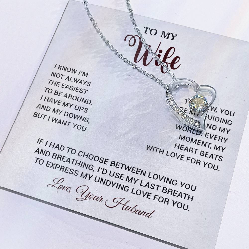 To My Wife Necklace, Gift For Wife, Anniversary Gift For Wife, Necklace For Wife 16_9_White