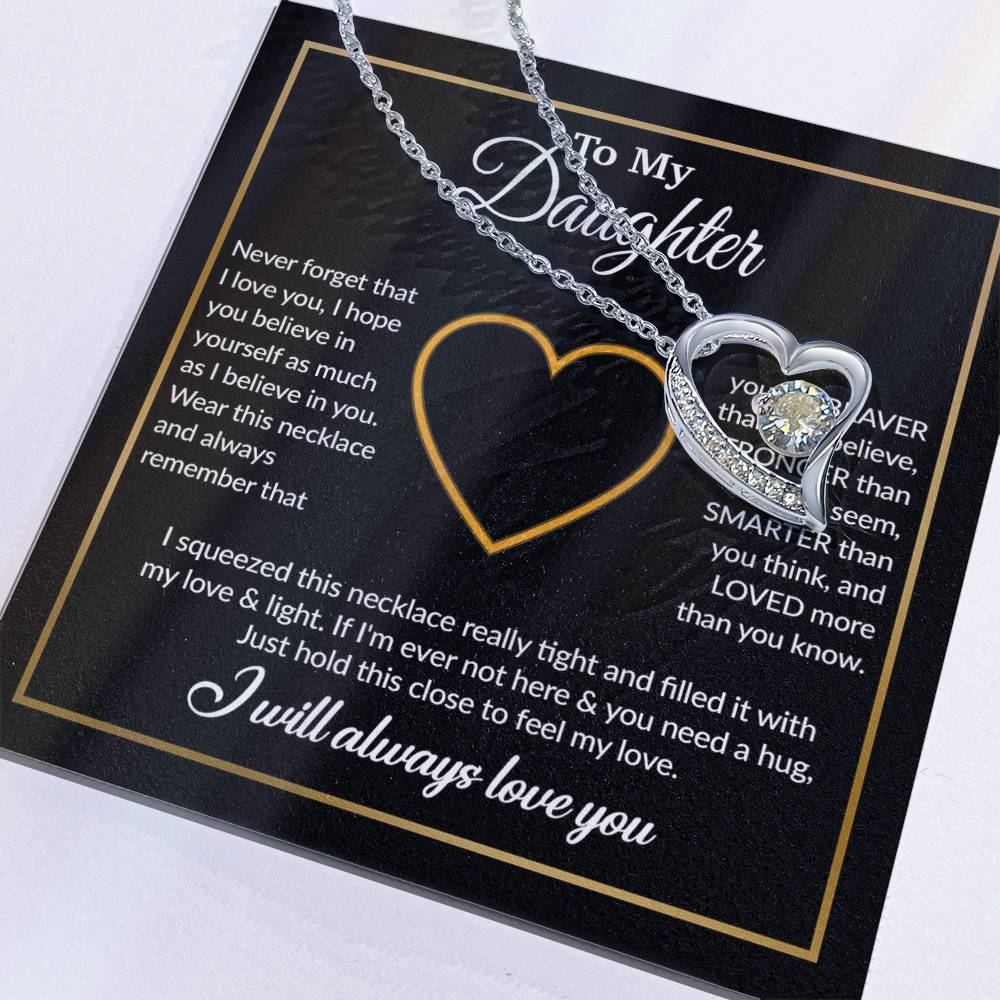 To My Daughter Necklace, Gift For Daughter From Dad, Daughter Father Necklace 13_12_Black