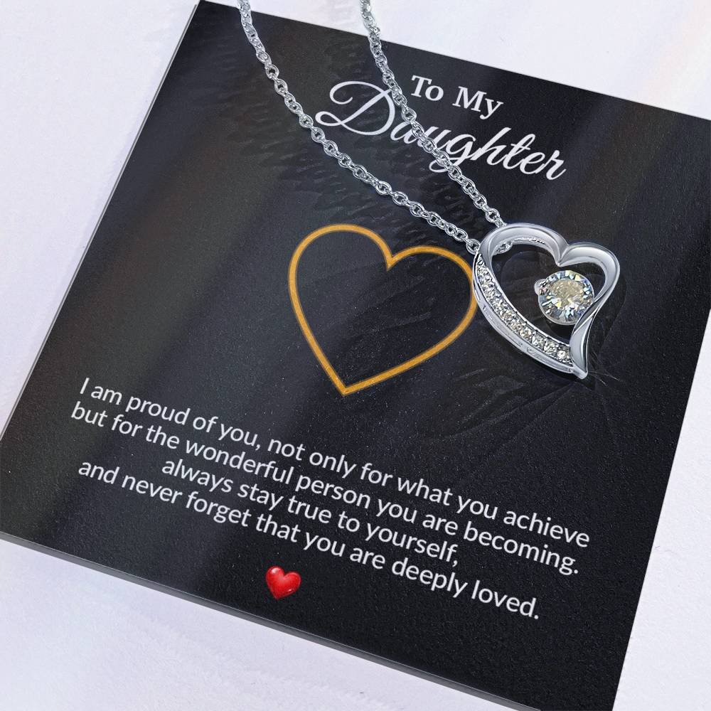 To My Daughter Necklace, Gift for Daughter from Dad, Father Daughter Necklace 12_8_Black