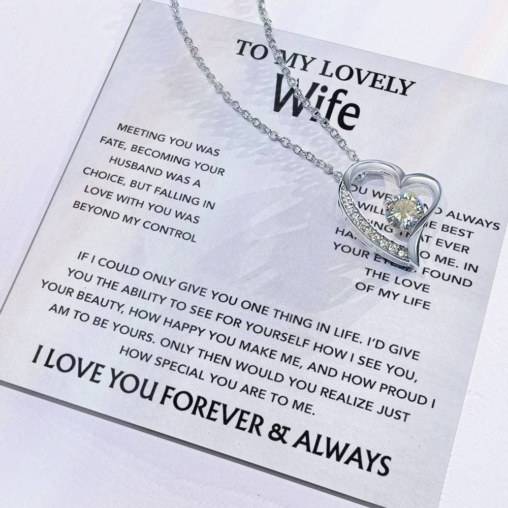 To My Wife Necklace, Christmas Gifts For Wife, Anniversary Cute Gift For Wife