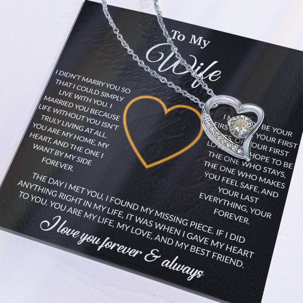 To My Wife Necklace, Gift For Wife, Anniversary Gift For Wife, Necklace For Wife 24_2_Black