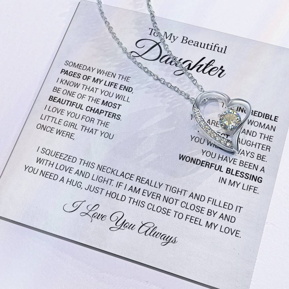 To My Daughter Necklace, Daughter Father Necklace, Daughter Gift From Dad 4_6_White
