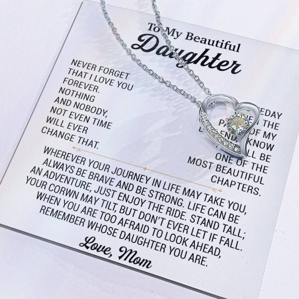 To My Daughter Necklace, Daughter Mother Necklace, Daughter Gift From Mom 17_8_White