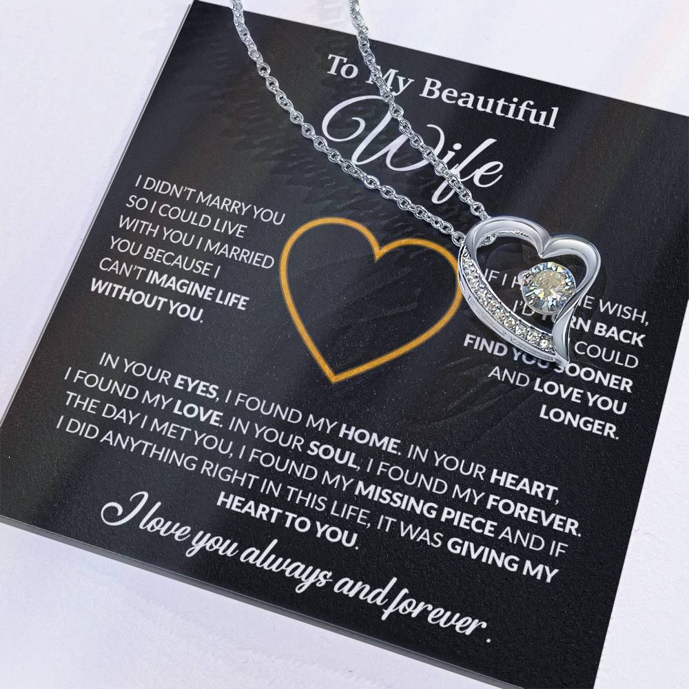 To My Wife Necklace, Wife Gift from Husband, Christmas Gift 8_12_Black