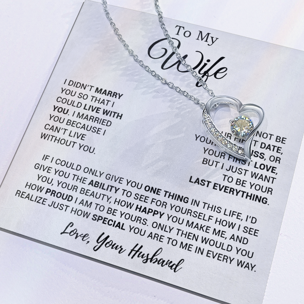 To My Wife Necklace, Gift For Wife, Anniversary Gift For Wife, Necklace For Wife 27_3_White