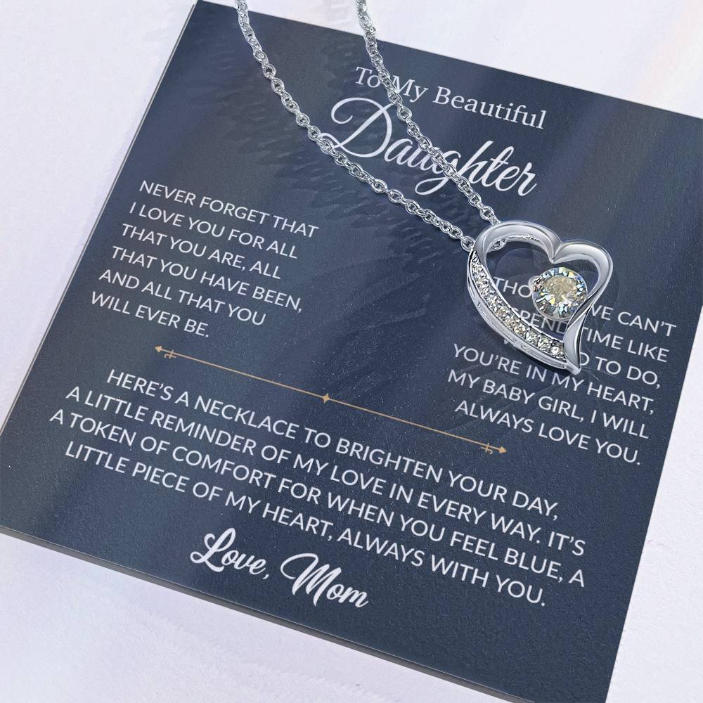 To My Daughter Necklace, Gift for Daughter from mom, Daughter mother Necklace 27_6_Blue