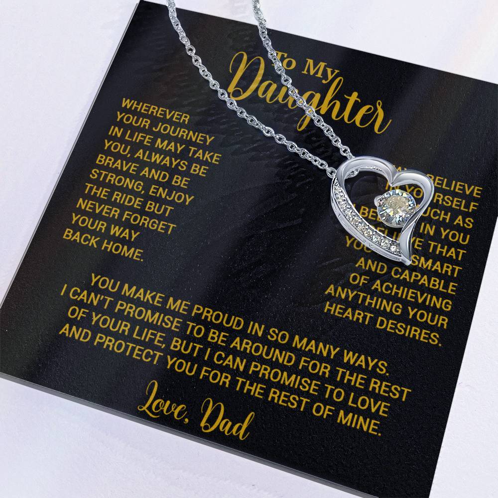 To My Daughter Necklace, Gift for Daughter from Dad, Father Daughter Necklace 3_6_Gold