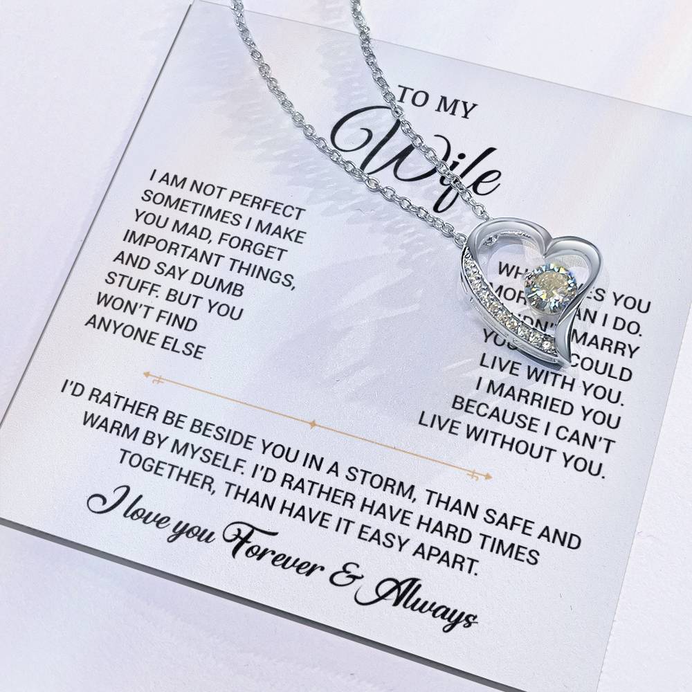 To My Wife Necklace, Gift For Wife, Anniversary Gift For Wife, Christmas Gift 18_9_White