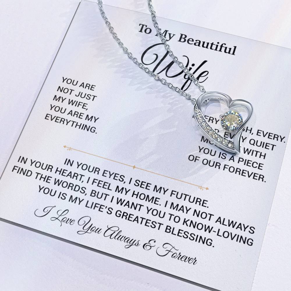 To My Wife Necklace, Christmas Gifts For Women, Anniversary Gift For Wife 10_9_White