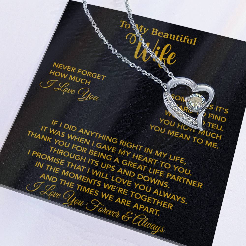 To My Wife Necklace, Christmas Gifts For Wife, Anniversary Cute Gift For Wife_Gold_25_9