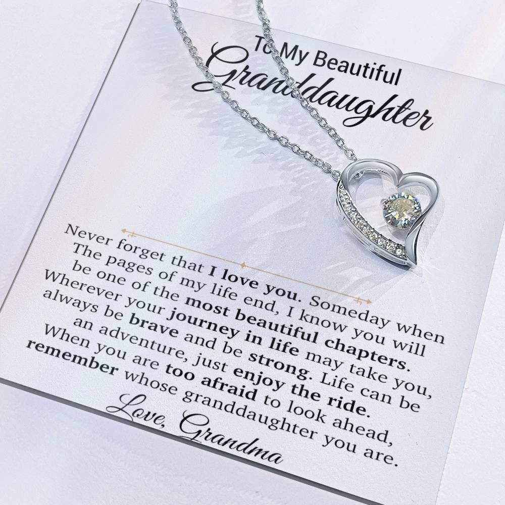 To My Granddaughter Necklace, Xmas Birthday Gift For Granddaughter From Grandma