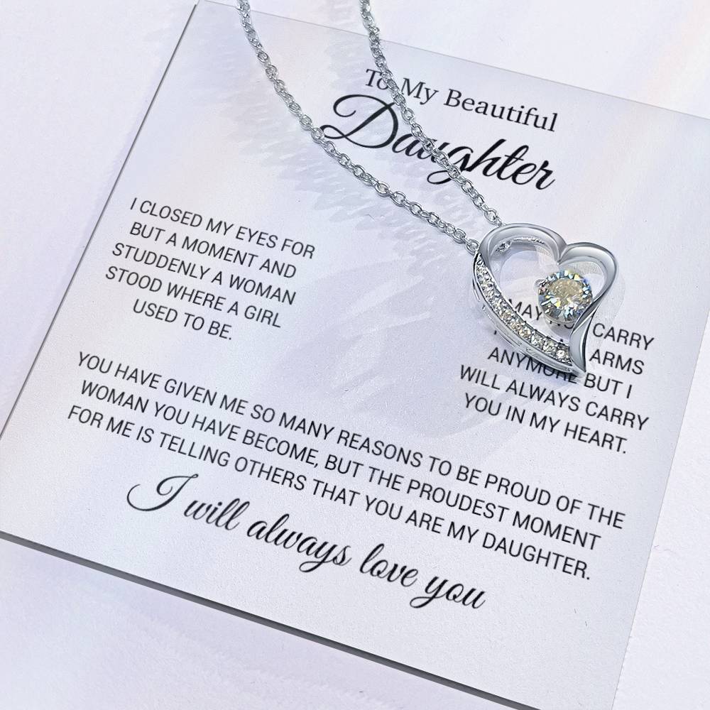To My Daughter Necklace, Gift for Daughter from Dad, Daughter Father Necklace 24_11_White