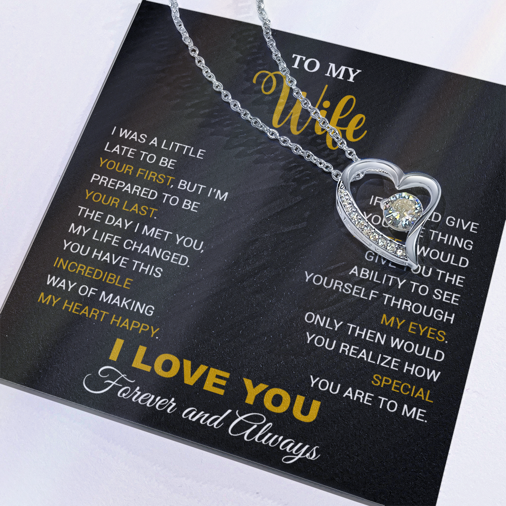 To My Wife Necklace, Gift For Wife, Anniversary Gift For Wife, Necklace For Wife 15_5_Black