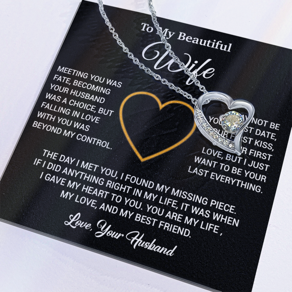 To My Wife Necklace, Gift For Wife, Anniversary Gift For Wife, Necklace For Wife 3_2_Black