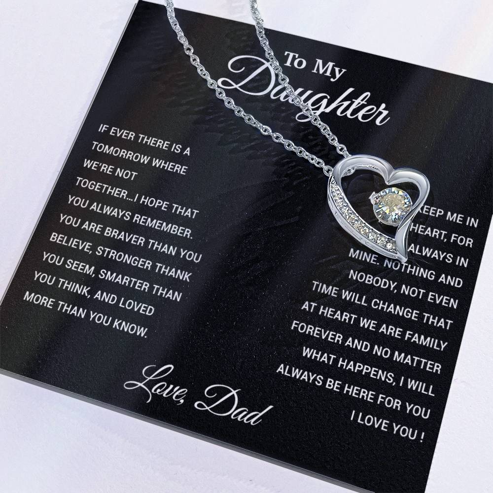To My Daughter Necklace, Gift for Daughter from Dad, Father Daughter Necklace 26_3_Black