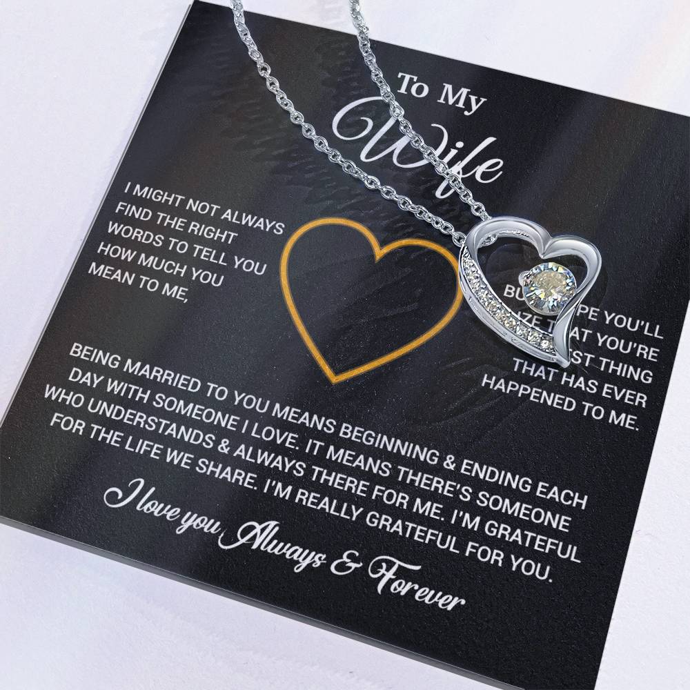 To My Wife Necklace, Gift For Wife, Anniversary Gift For Wife, Necklace For Wife 20_6_Black