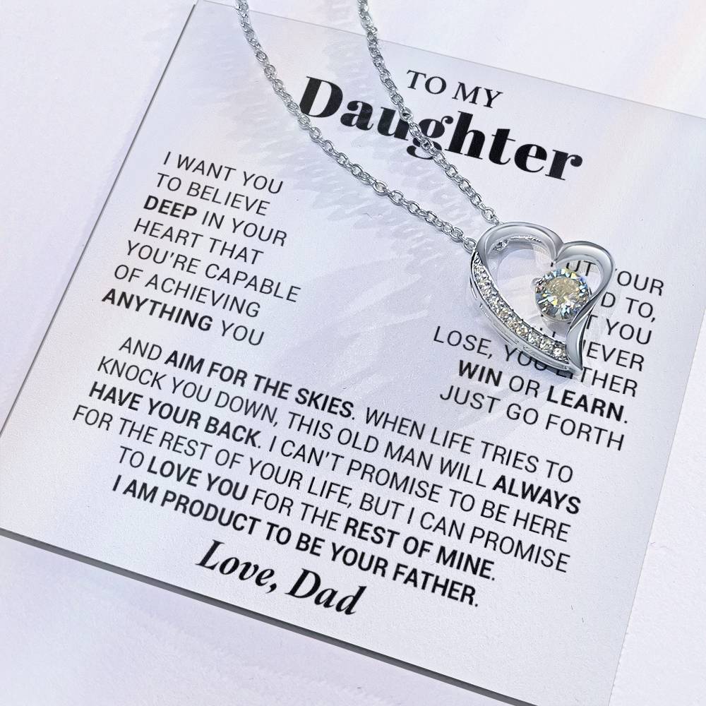 To My Daughter Necklace from Dad, Daughter Dad Necklace, Gifts for Daughter 23_10_White
