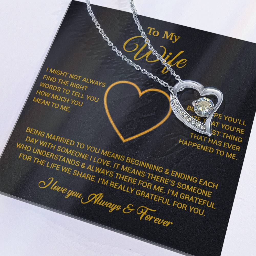 To My Wife Necklace, Gift For Wife, Anniversary Gift For Wife, Necklace For Wife 20_6_Gold