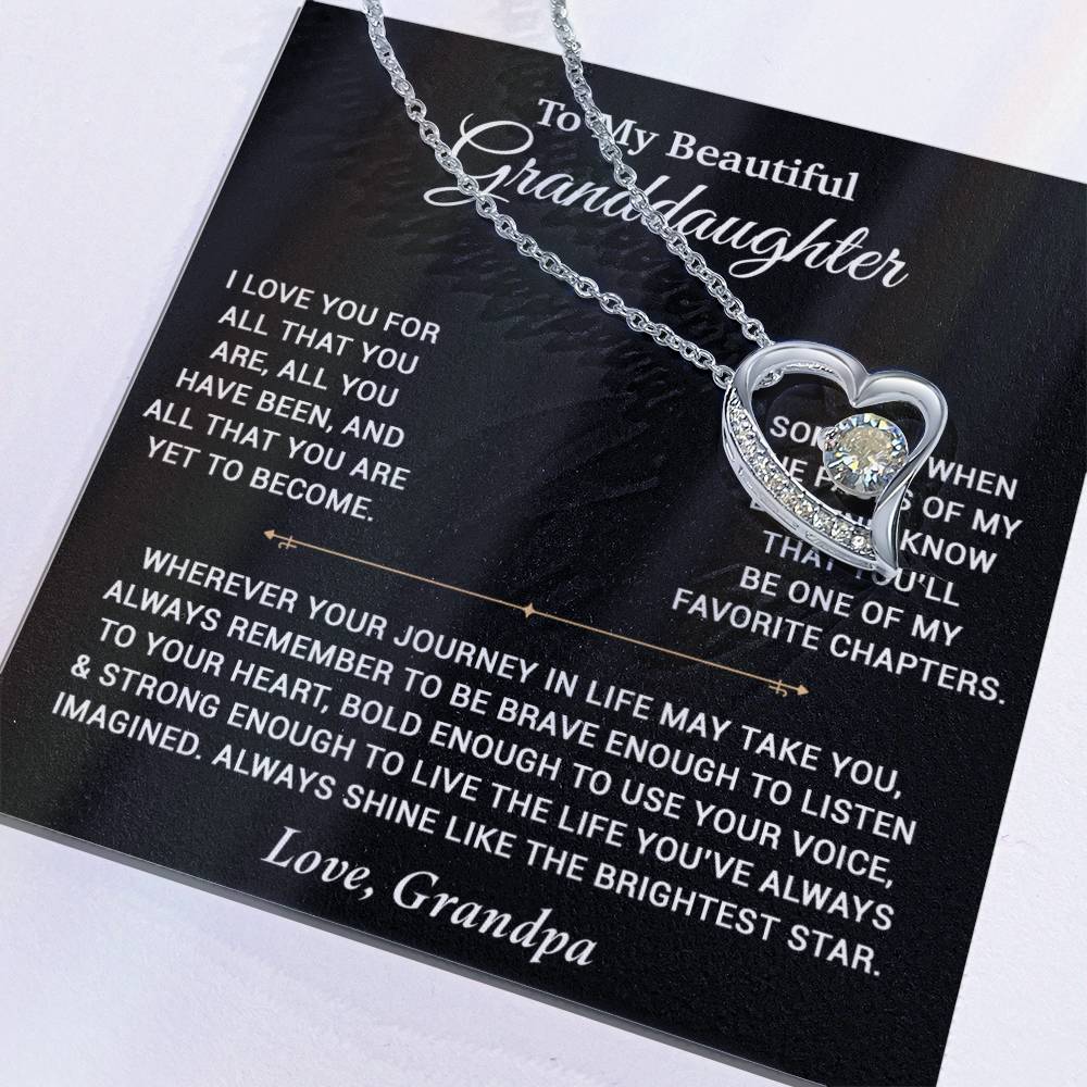 To My Granddaughter Necklace, Birthday Gift For Granddaughter, Birthday Gifts 12_6_Black