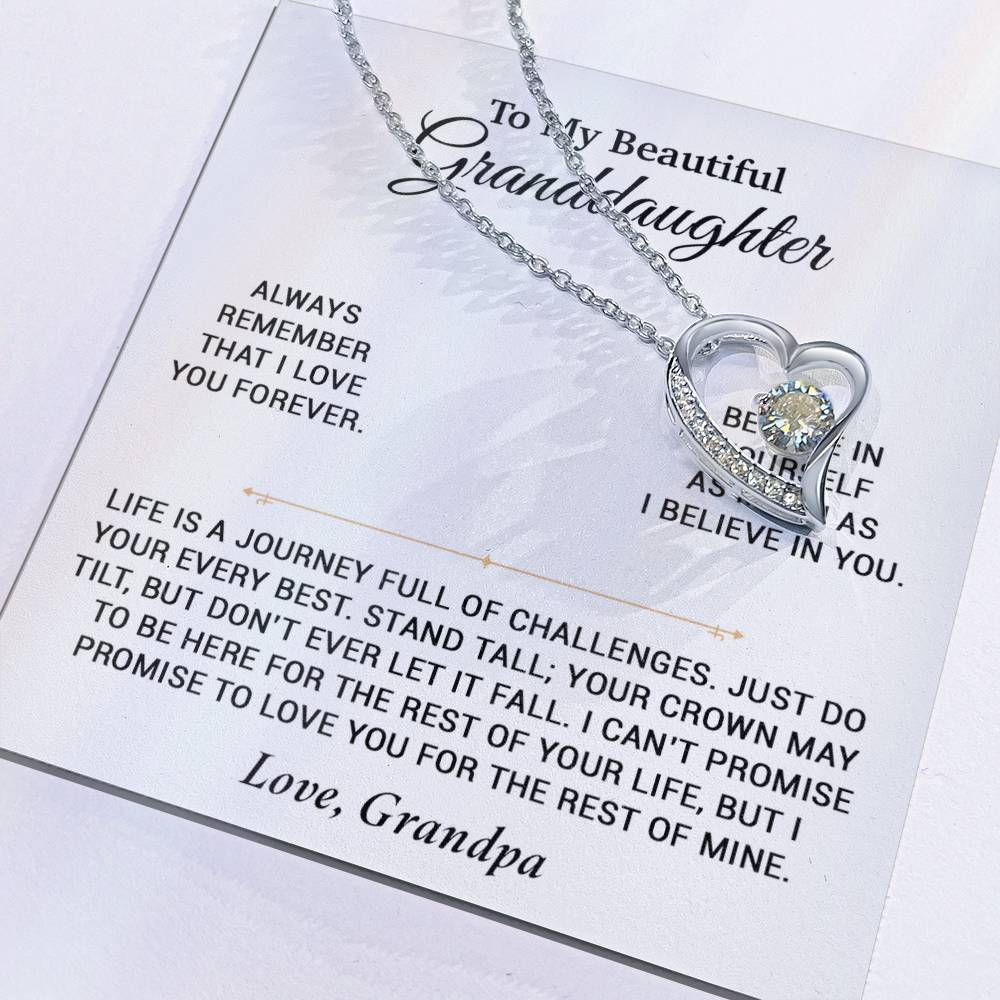 To My Granddaughter Necklace, Birthday Gift For Granddaughter, Birthday Gifts 7_6_White