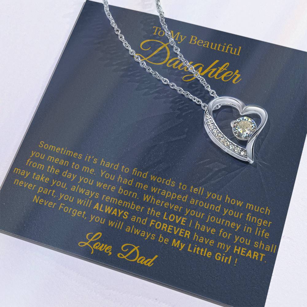 To My Daughter Necklace, Gift for Daughter from Dad, Father Daughter Necklace 20_4_Gold