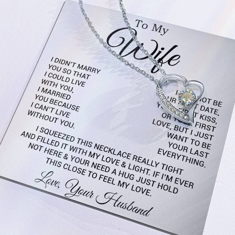 To My Wife Necklace, Gift For Wife, Anniversary Gift For Wife, Necklace For Wife 25_2_White