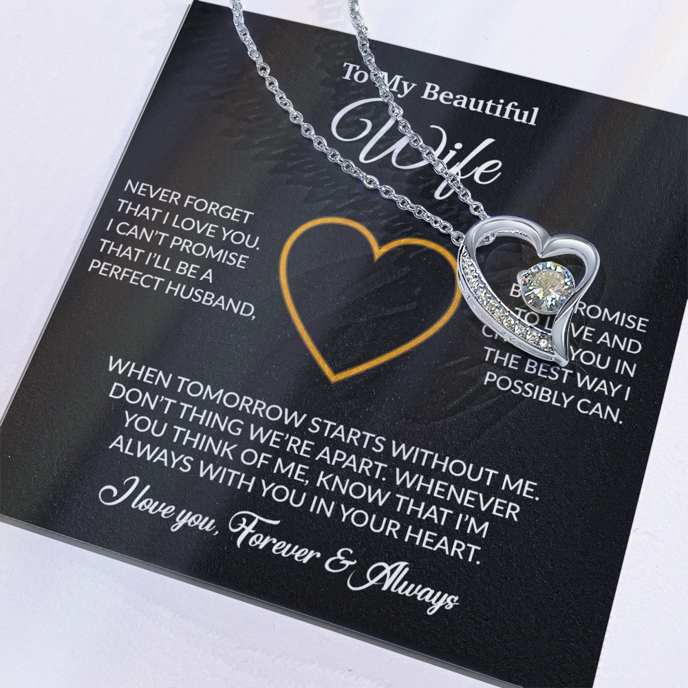 To My Wife Necklace, Gift For Wife, Anniversary Gift For Wife, Necklace For Wife 14_6_Black
