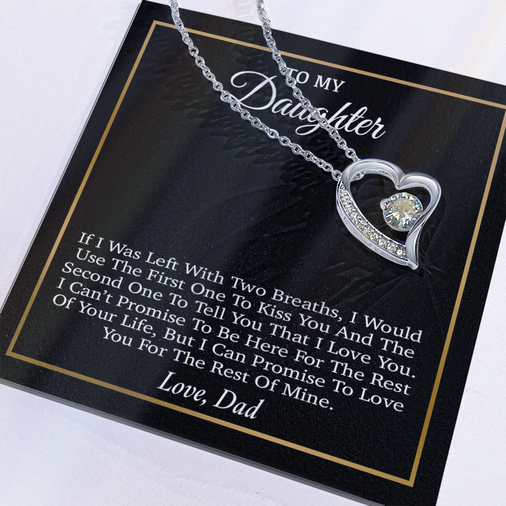 To My Daughter Necklace, Gift for Daughter from Dad, Father Daughter Necklace 31_3_Black