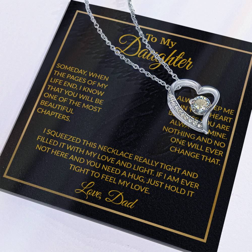 To My Daughter Necklace, Gift For Daughter From Dad, Daughter Father Necklace 4_12_Gold
