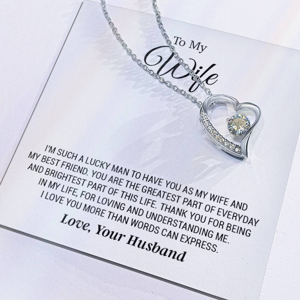 To My Wife Necklace, Wife Gift from Husband, Anniversary Gifts, Christmas Gift for Wife_white