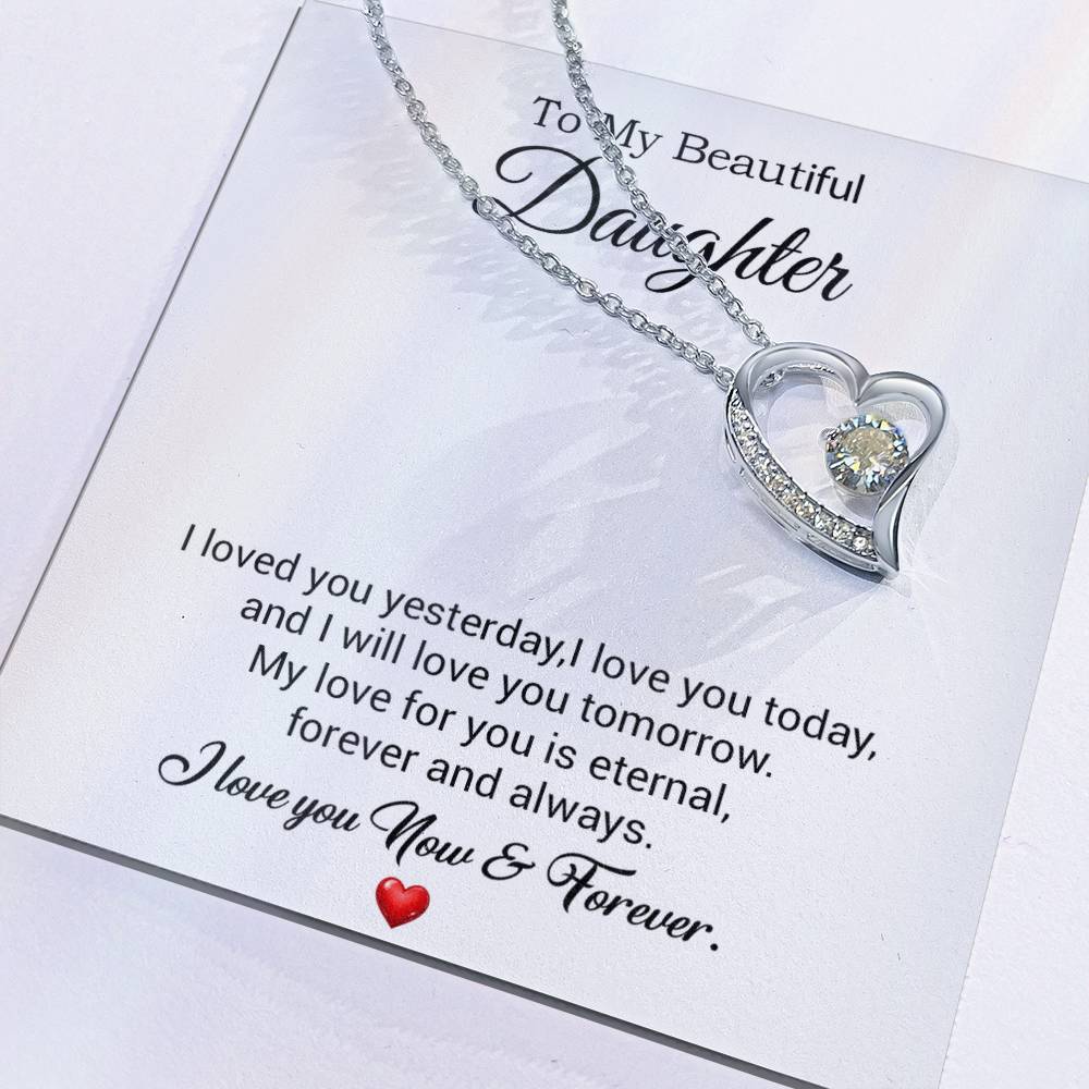 To My Daughter Necklace, Gift For Daughter From Dad, Daughter Father Necklace 30_7_White