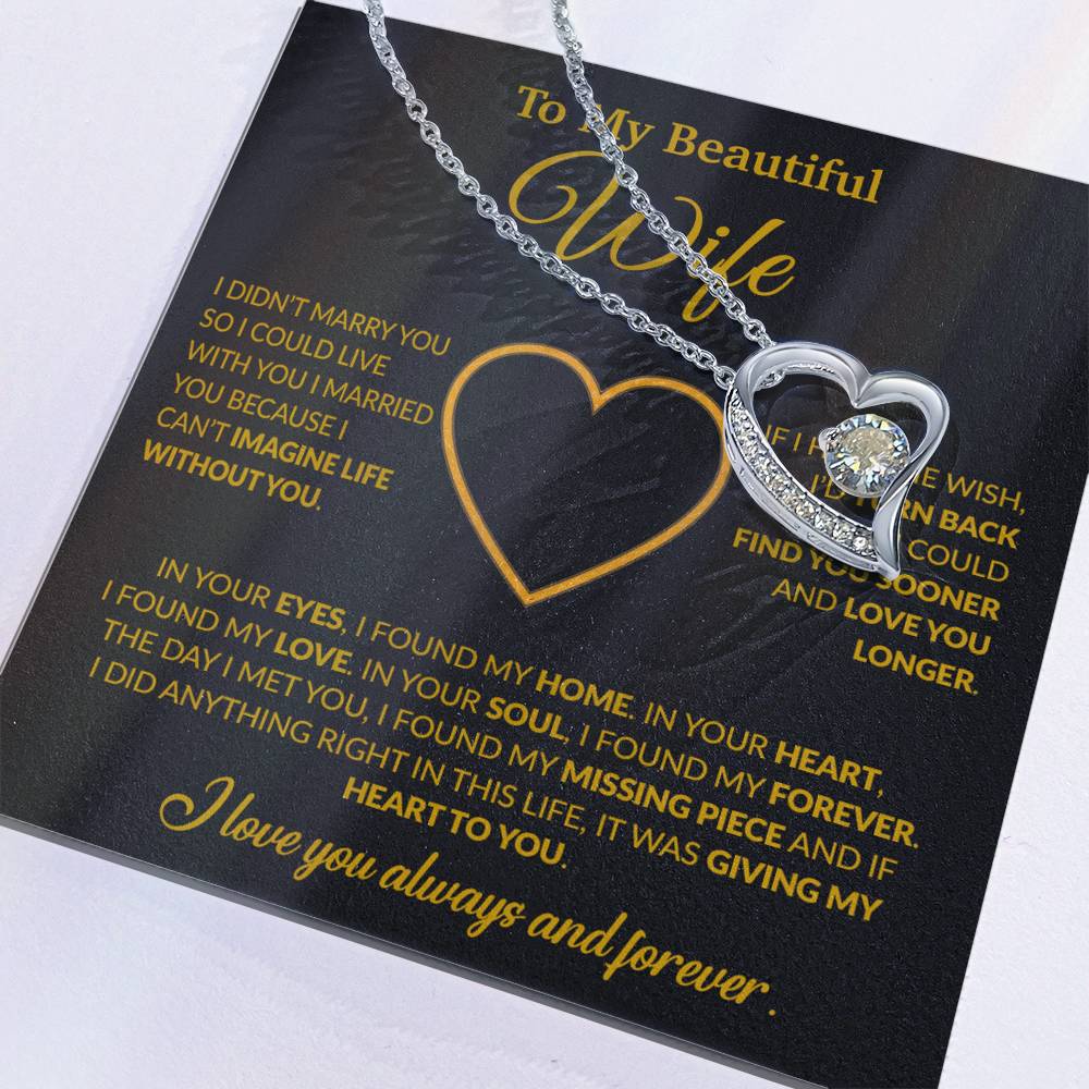 To My Wife Necklace, Wife Gift from Husband, Christmas Gift 8_12_Gold