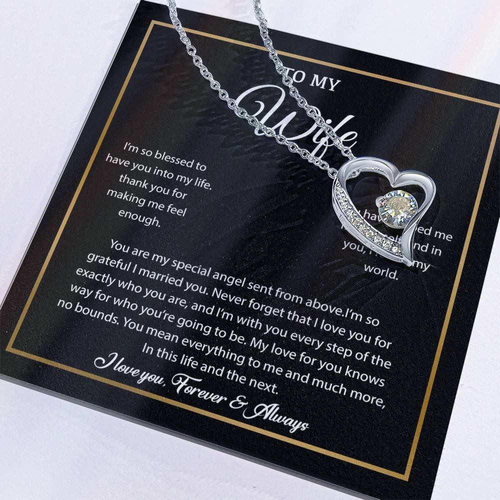 To My Wife Necklace, Gift For Wife, Anniversary Gift For Wife, Necklace For Wife 21_7_Black