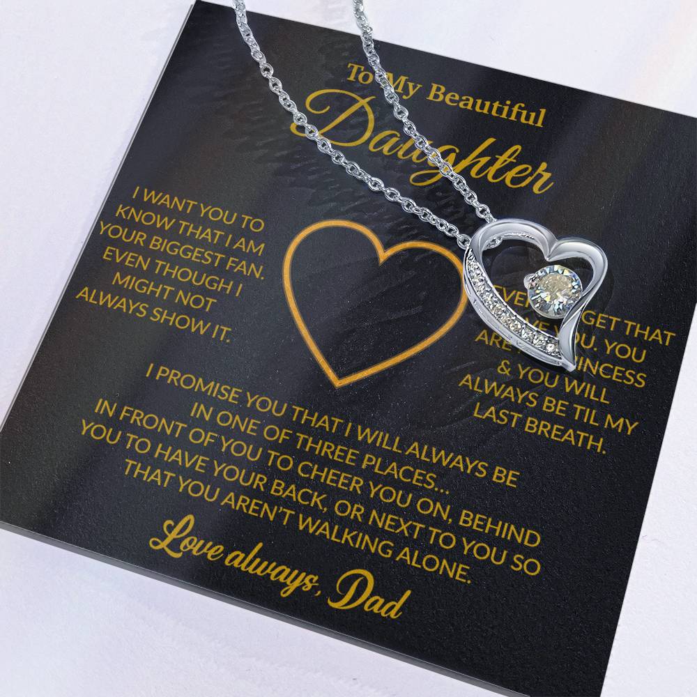 To My Daughter Necklace, Gift for Daughter from Dad, Father Daughter Necklace 17_6_Gold