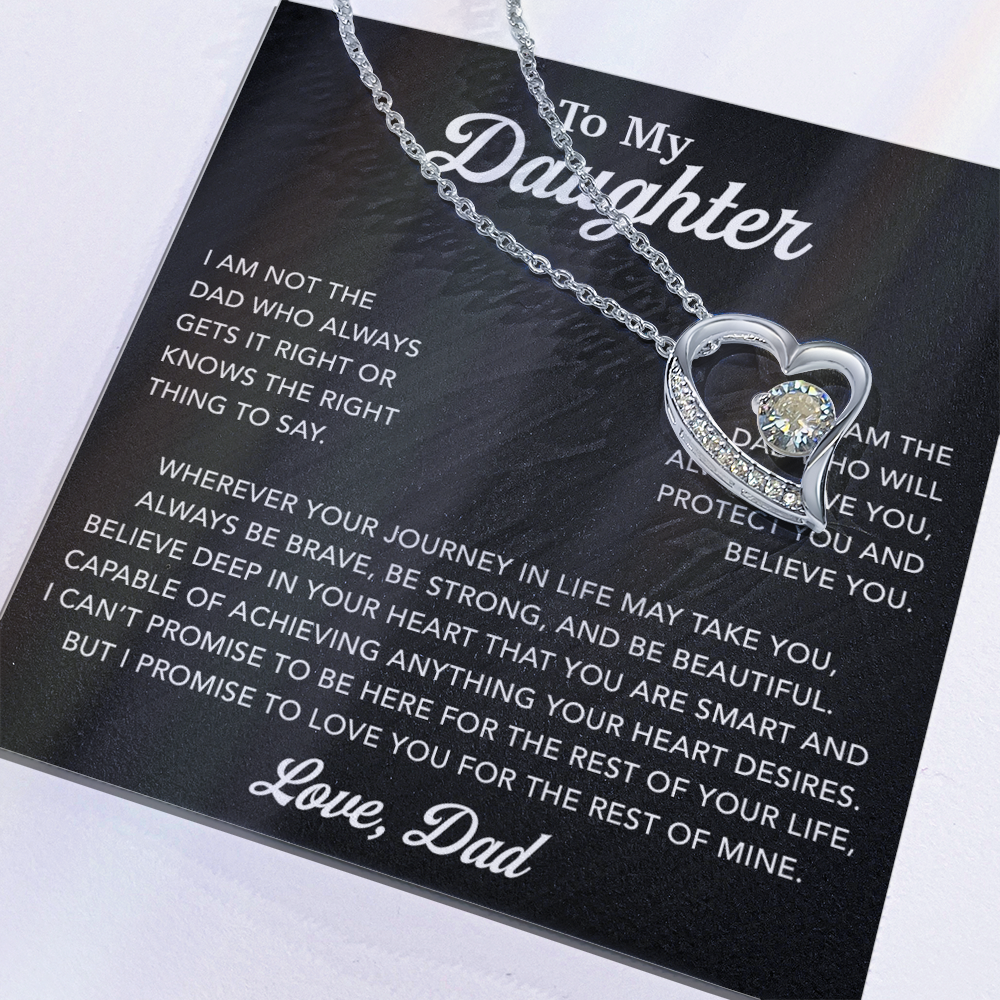 To My Daughter Necklace, Gift for Daughter from Dad, Father Daughter Necklace 12_6_Black