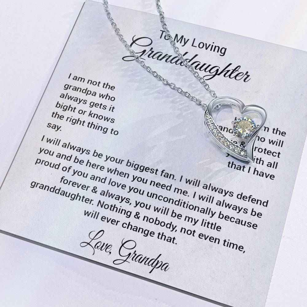 To My Granddaughter Necklace, Xmas Birthday Gift For Granddaughter from Grandpa 1_11_White