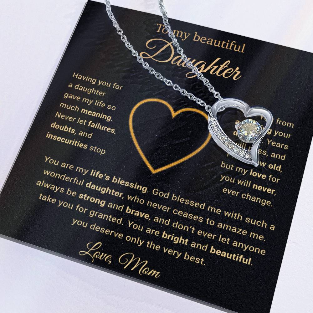 To My Daughter Necklace, Gift for Daughter from Mom, Daughter Mother Necklace 25_3_Gold