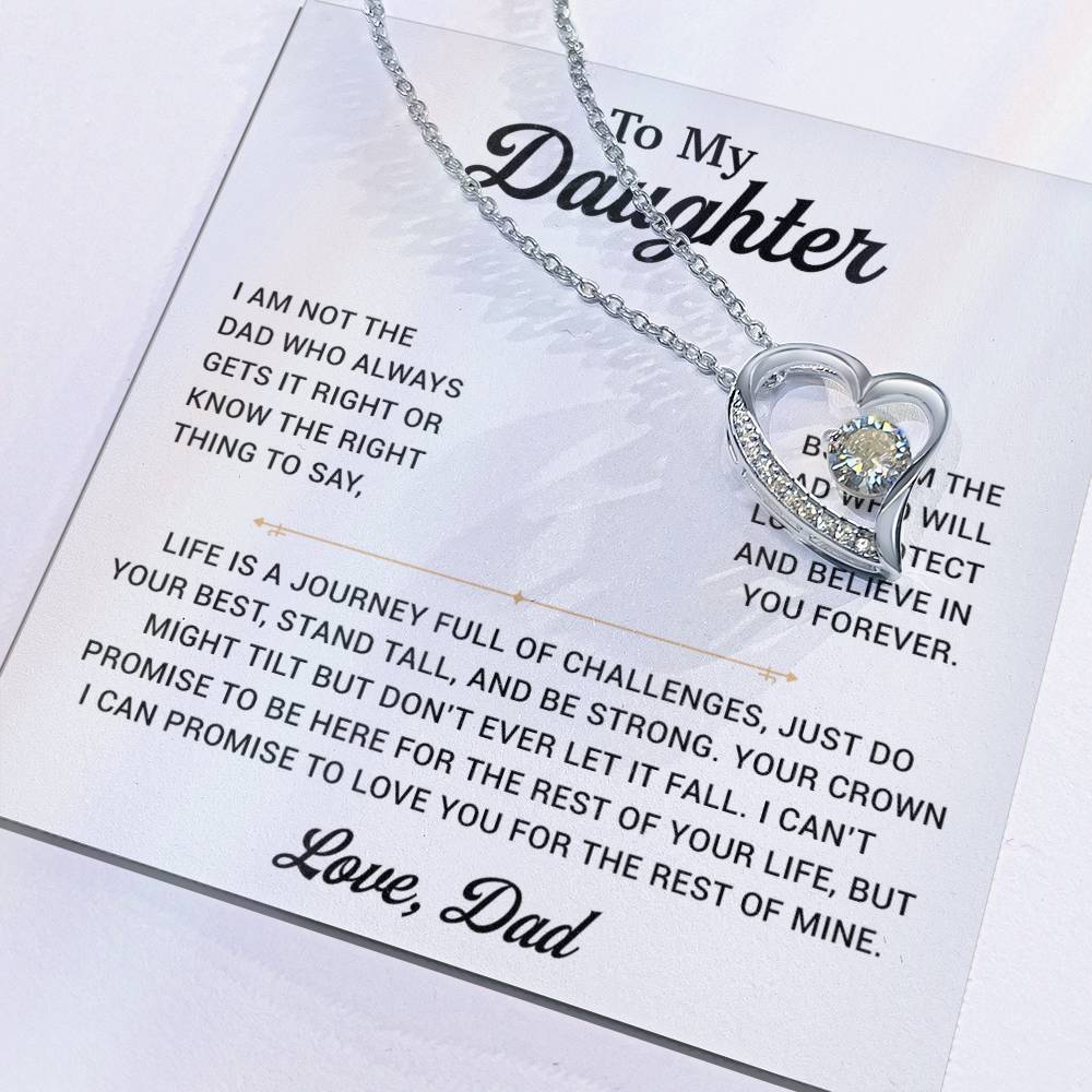 To My Daughter Necklace, Gift for Daughter from Dad, Father Daughter Necklace 24_12_White