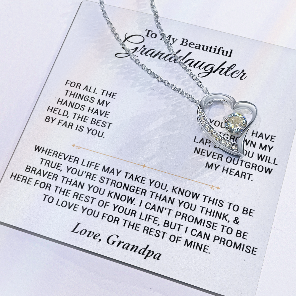 To My Granddaughter Necklace, Birthday Gift For Granddaughter, Birthday Gifts 8_6_White