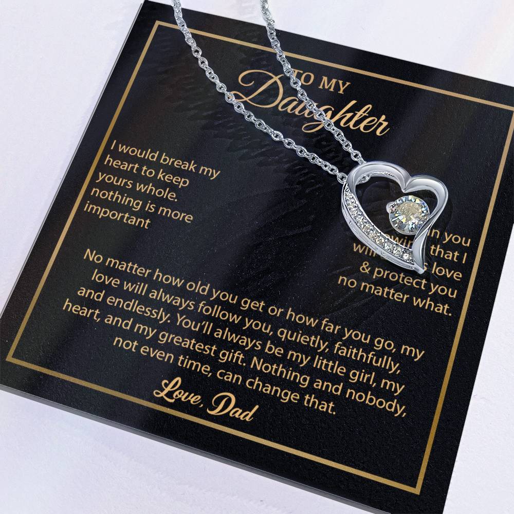 To My Daughter Necklace, Gift for Daughter from Dad, Father Daughter Necklace 4_6_Gold