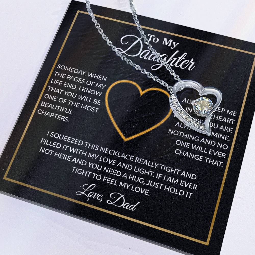 To My Daughter Necklace, Gift For Daughter From Dad, Daughter Father Necklace 7_12_Black
